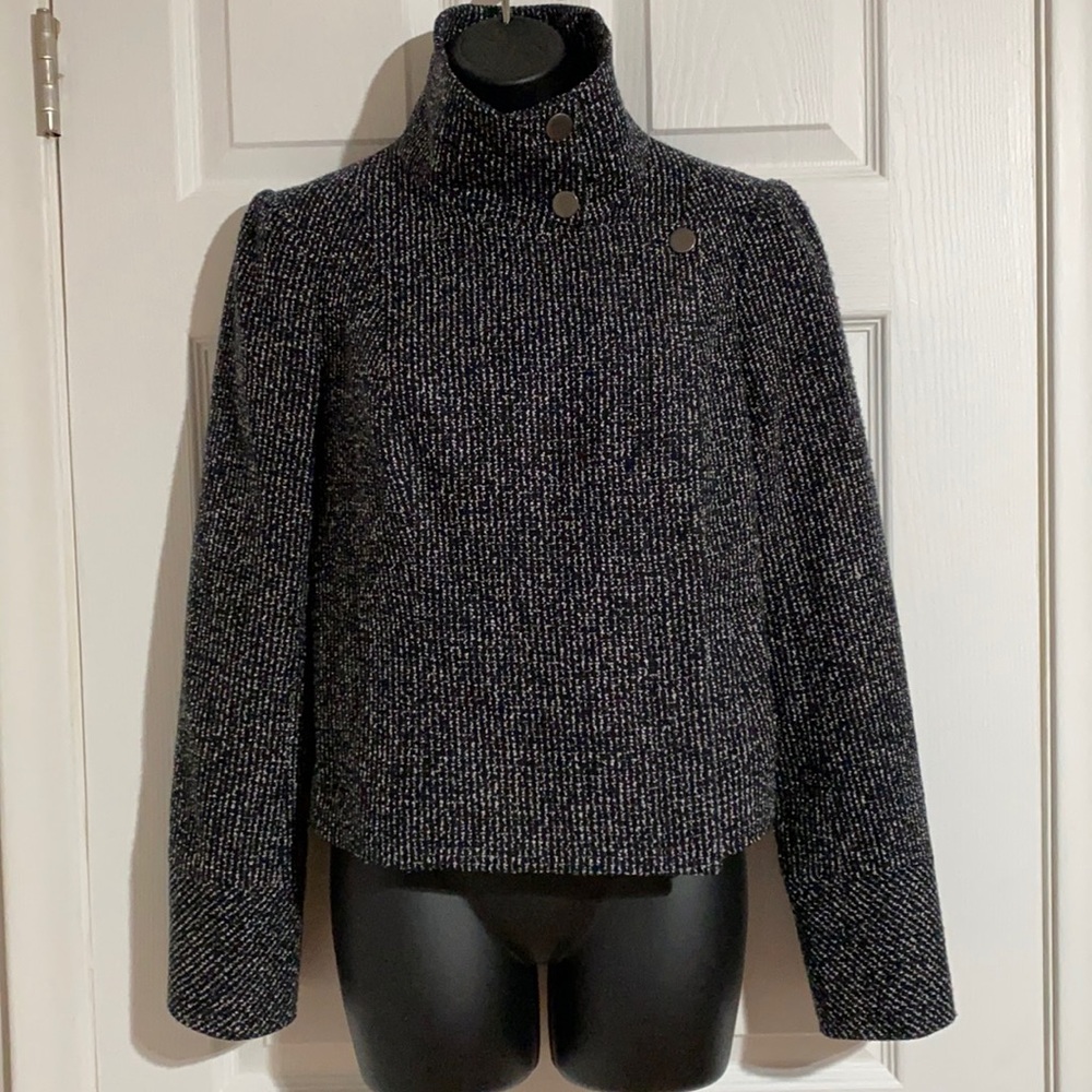 Forenza Moto Zip Black & White Tweed Jacket Sz S - Picture 2 of 13
